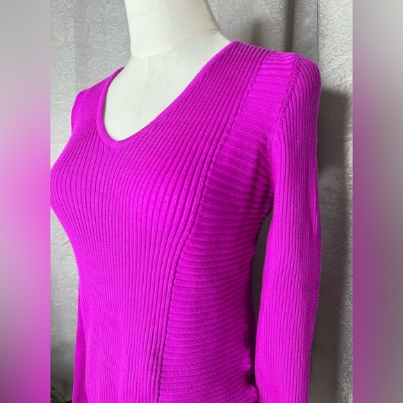 Inc International Concepts V-Neck Ribbed Knit Sweater Top in Pink Sz M - Picture 4 of 10